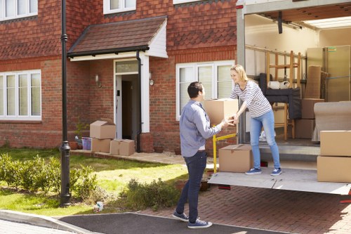 Boxes and moving van prepared for removals in Southwoodford