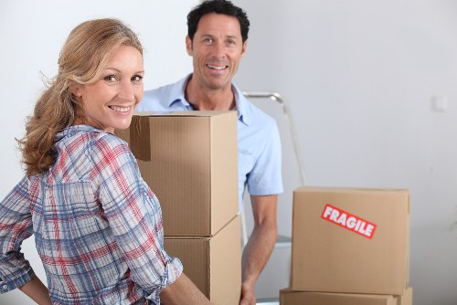 Packed boxes and furniture prepared for secure storage in Southwoodford
